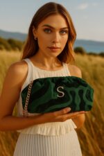 ANIMAL VELVET PETROL BUCKET BAG
