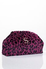 LEOPARD VELVET MAGENTA BUCKET BAG - Image 5