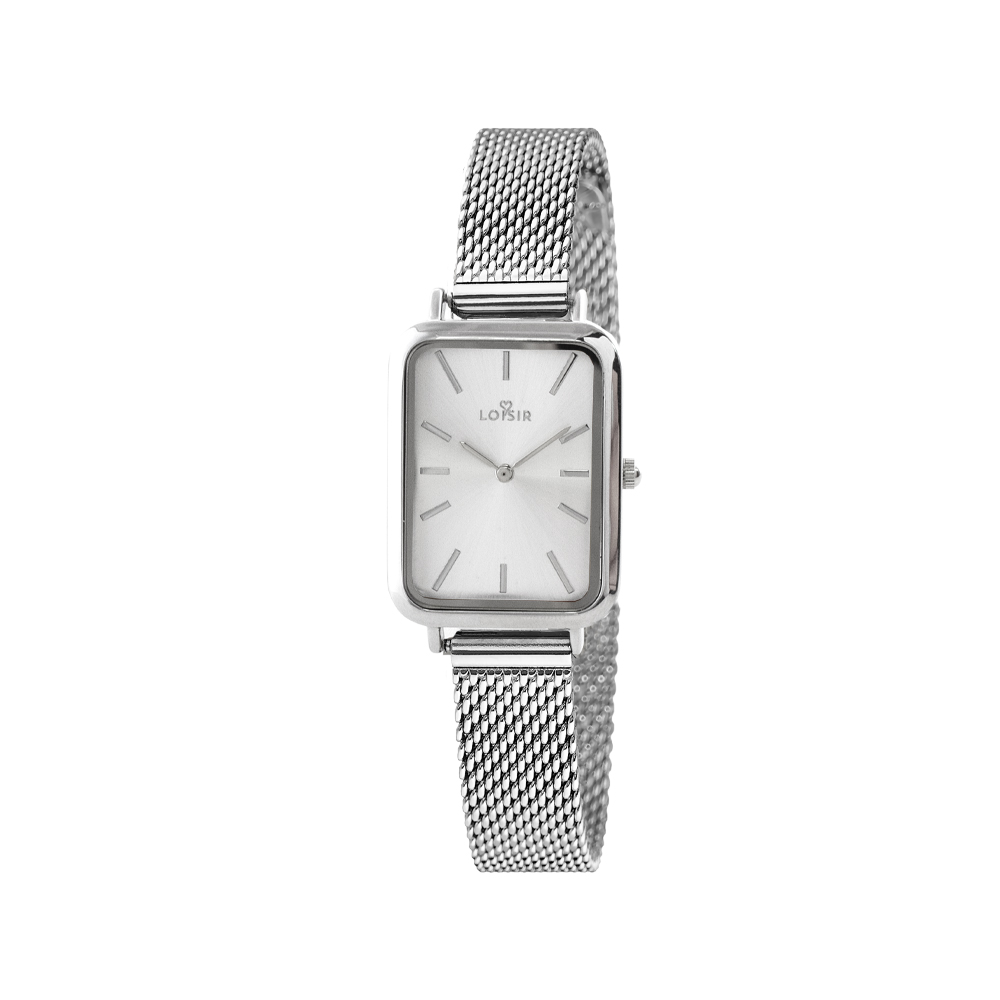 11L03-00576 Ρολόι Oldie με ατσάλινο mesh band και ασημί καντράν - Image 1