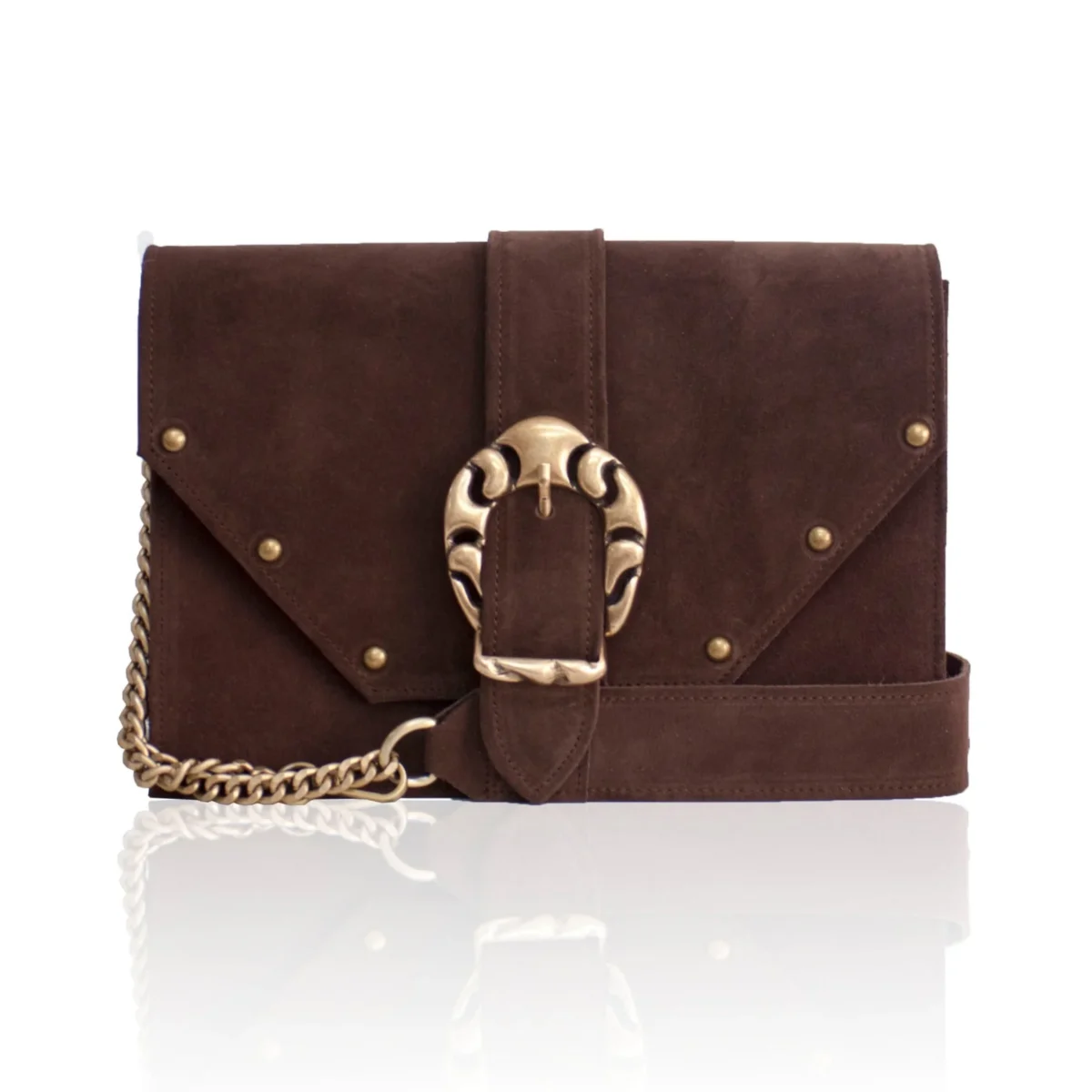 BRIANA_CHOCOLATE_SUEDE_1728x Briana Δερμάτινη Τσάντα ώμου - Chocolate Suede - Image 1