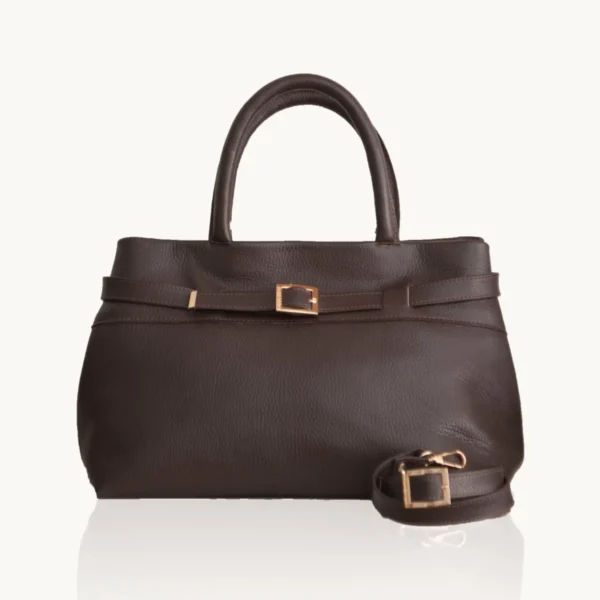 Emily 30 Δερμάτινη Τσάντα Χειρός - Dark Brown