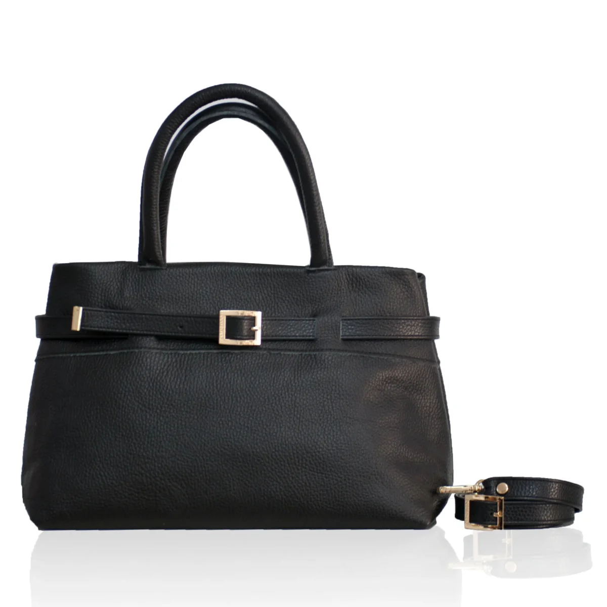EMILY_30_LEATHER_BLACK_1728x Emily 30 Δερμάτινη Τσάντα Χειρός - Black - Image 1
