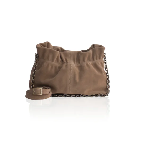 Nefeli Suede Δερμάτινο Pouch - Mocca