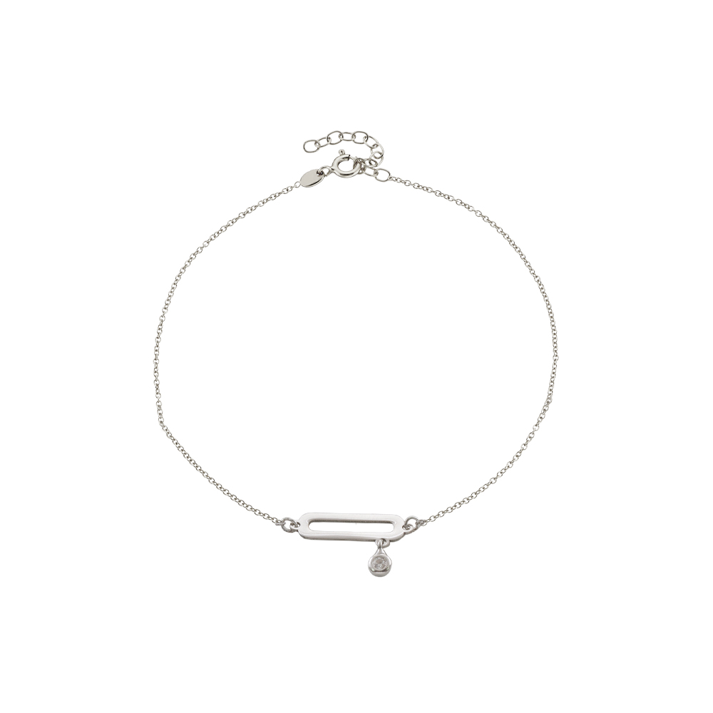 02L01-03470 Βραχιόλι Lovely ασημένιο με στοιχείο και λευκό ζιργκόν - Image 1