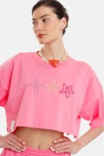 ΓΥΝΑΙΚΕΙΟ CROP TOP ΜΕ ΚΕΝΤΗΜΑ - STARS